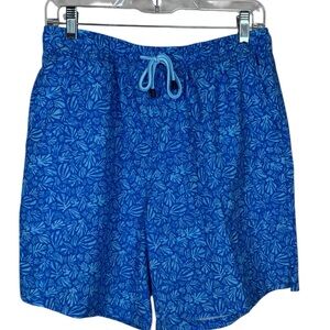 PETER MILLAR Seaside Blue Print Swim Trunks Board Shorts Size Medium